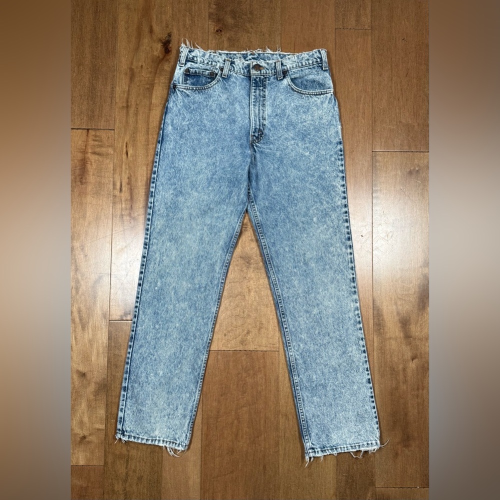 Levis 540 Jeans Blue Acid Wash‎ 90s Denim Made In USA Vintage Mens 34x32